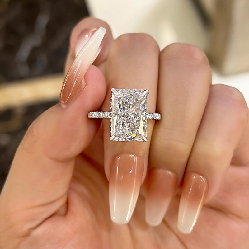 Large Green Diamond Ring - Created Diamond, Statement, Solid Silver – Adina  Stone Jewelry